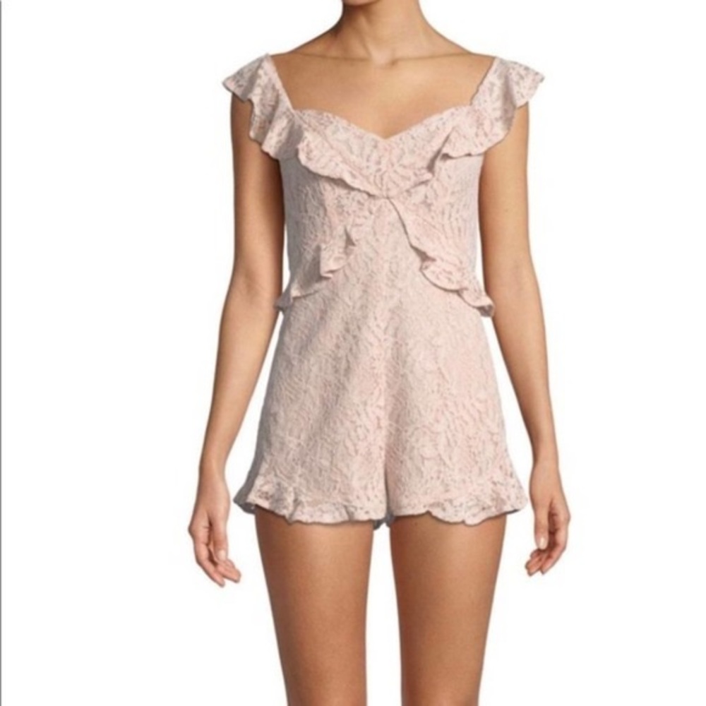 BCBG generation nude pink lace romper
